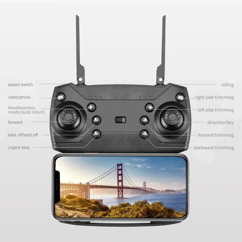 E88 Pro Foldable Quadcopter Drone - WIFI FPV, HD 4K Camera, Altitude Hold